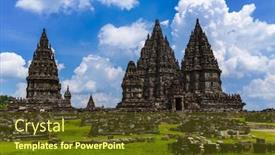  Presentation with java island - Amazing presentation having prambanan-temple-near-yogyakarta backdrop and a tawny brown colored foreground
