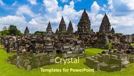  Presentation with java island - Amazing slide deck having prambanan-temple-near-yogyakarta backdrop and a tawny brown colored foreground