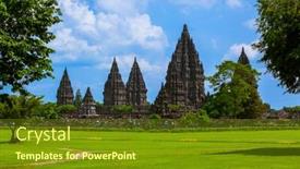  Presentation with java island - PPT theme featuring prambanan-temple-near-yogyakarta background and a tawny brown colored foreground
