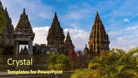  Presentation with java island - Colorful PPT theme enhanced with prambanan-temple-near-yogyakarta backdrop and a tawny brown colored foreground
