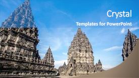  Presentation with borobudur temple - Colorful slide set enhanced with prambanan temple near yogyakarta backdrop and a teal colored foreground