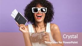  Presentation with african violet - Beautiful presentation design featuring praparing to trip and rejoice backdrop and a  colored foreground