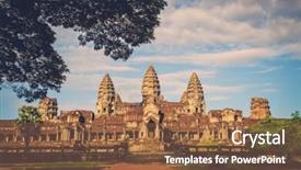  Presentation with cambodia - Amazing slide set having prasat bayon temple in angkor thom near siem reap cambodia backdrop and a tawny brown colored foreground