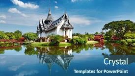  Presentation with bangkok - PPT theme enhanced with prasat palace ancient city bangkok background and a ocean colored foreground