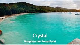  Presentation with dawn - Audience pleasing presentation theme consisting of praslin island seychelles indian ocean backdrop and a teal colored foreground