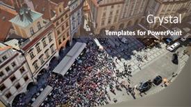  Presentation with prague astronomical clock - PPT theme with prauge-czech-republic-april-26 background and a violet colored foreground