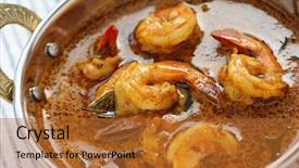  Presentation with prawn - Theme with prawn curry indian food background and a red colored foreground