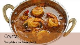  Presentation with prawn - Colorful PPT theme enhanced with prawn curry indian food backdrop and a red colored foreground