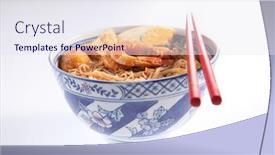  Presentation with prawn - PPT theme with prawn-curry-vermicelli background and a sky blue colored foreground