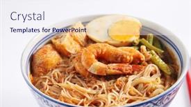  Presentation with prawn - Beautiful slide deck featuring prawn-curry-vermicelli backdrop and a sky blue colored foreground