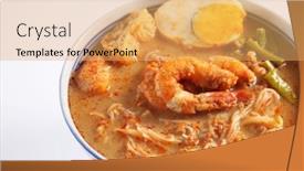  Presentation with curry - Audience pleasing PPT layouts consisting of prawn-curry-vermicelli backdrop and a yellow colored foreground
