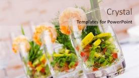  Presentation with prawn - Beautiful slides featuring prawn salad served in the glasses backdrop and a lemonade colored foreground