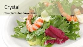  Presentation with prawn - Presentation theme having prawn salad shrimp salad background and a soft green colored foreground