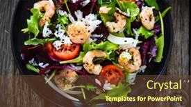  Presentation with prawn - Slide deck having prawn-salad-with-white-rice background and a tawny brown colored foreground