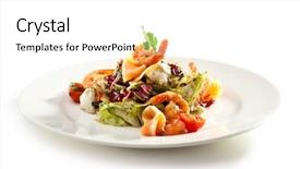  Presentation with hydroponics vegetables hydroponic vegetable - Colorful slide set enhanced with prawn white - seafood and vegetables salad backdrop and a white colored foreground