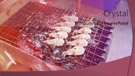  Presentation with barbecue - Cool new presentation with prawns-cooking-on-barbecue-koh backdrop and a coral colored foreground