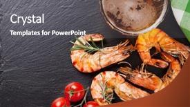  Presentation with shrimps - Audience pleasing presentation theme consisting of prawns fish - beer mug and grilled shrimps backdrop and a gray colored foreground