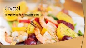  Presentation with cajun - Beautiful PPT theme featuring prawns grilled with fruits - cajun backdrop and a  colored foreground