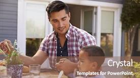  Presentation with grace - Cool new presentation theme with pray america - father and son saying grace backdrop and a violet colored foreground