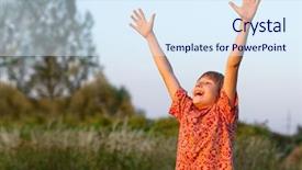  Presentation with life - Audience pleasing presentation theme consisting of pray children - pleasure of a life backdrop and a sky blue colored foreground