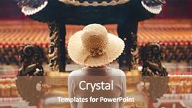  Presentation with burn - Audience pleasing slide set consisting of pray in wenwu temple taiwan backdrop and a coral colored foreground