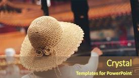  Presentation with incense - Presentation design featuring pray in wenwu temple taiwan background and a tawny brown colored foreground