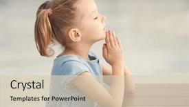  Presentation with home - Colorful PPT theme enhanced with prayer - cute little girl praying backdrop and a lemonade colored foreground