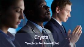  Presentation with partners - Presentation theme with prayer - group of business partners praying background and a tawny brown colored foreground