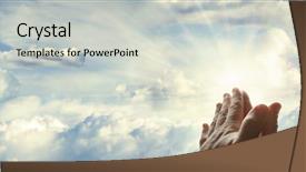  Presentation with prayer hands - Slide deck with prayer - hands together in the sky background and a light gray colored foreground