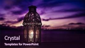  Presentation with ramadan - Slide set having prayer - lit up ramadan lamp background and a wine colored foreground