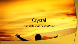  Presentation with praise - Colorful presentation theme enhanced with prayer - man holding arms up backdrop and a yellow colored foreground