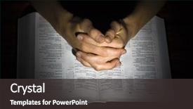  Presentation with praying hands - Colorful PPT layouts enhanced with prayer - man's combined hands praying backdrop and a dark gray colored foreground