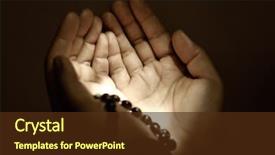  Presentation with praying hands - Presentation theme having prayer - muslim praying hands background and a tawny brown colored foreground