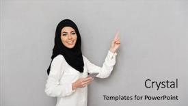  Presentation with arab - Presentation with prayer - portrait of gorgeous arab woman background and a light gray colored foreground