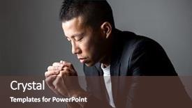  Presentation with god - Slide deck having prayer - young man praying to god background and a tawny brown colored foreground