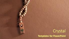  Presentation with prayer - PPT theme featuring prayer-beads-against-brown-background background and a tawny brown colored foreground