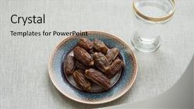  Presentation with basic - Presentation theme consisting of prayer breakfast - basic food and drink background and a light gray colored foreground