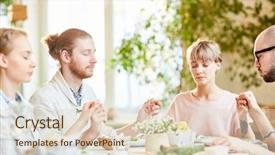  Presentation with hands holding - Slides enhanced with prayer breakfast - four young people holding background and a lemonade colored foreground
