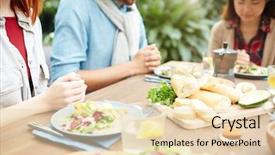  Presentation with praying hands - Beautiful presentation featuring prayer breakfast - served table with homemade food backdrop and a lemonade colored foreground