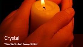  Presentation with black prayer - Colorful presentation design enhanced with prayer candles - burning candle in hands isolated backdrop and a tawny brown colored foreground
