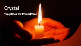  Presentation with candle - Cool new slides with prayer candles - candle in a hand backdrop and a black colored foreground
