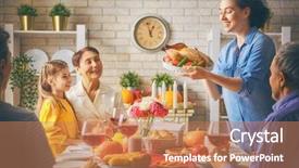  Presentation with happy thanksgiving - Presentation theme enhanced with prayer candles - happy thanksgiving day autumn feast background and a coral colored foreground
