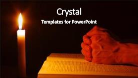  Presentation with praying hands - Theme with prayer candles - praying hands background and a black colored foreground