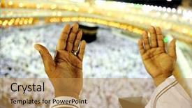  Presentation with kaaba mecca - Beautiful slides featuring prayer moslem - muslim arabic man praying backdrop and a gold colored foreground