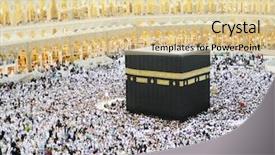 Presentation with makkah - Presentation design consisting of prayer moslem - muslims from all background and a lemonade colored foreground