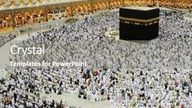  Presentation with makkah - Colorful presentation theme enhanced with prayer moslem - muslims from all backdrop and a gray colored foreground