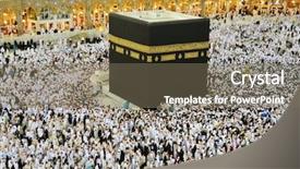  Presentation with makkah - Beautiful theme featuring prayer moslem - muslims from all backdrop and a violet colored foreground