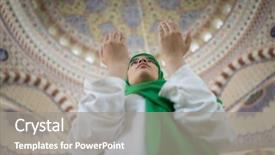  Presentation with prayer - Amazing slides having prayer moslem - young woman in mosque backdrop and a gray colored foreground