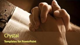  Presentation with closed - Audience pleasing presentation consisting of prayer on an open bible backdrop and a tawny brown colored foreground