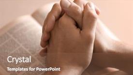  Presentation with old testament - Audience pleasing theme consisting of prayer over open bible backdrop and a tawny brown colored foreground